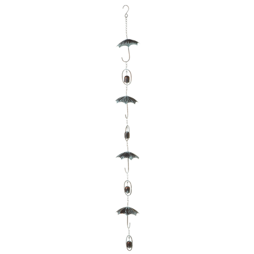 Patina Umbrella Rain Chain with Bells