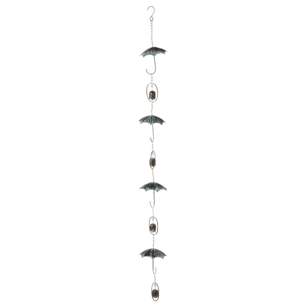 Patina Umbrella Rain Chain with Bells