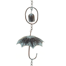Load image into Gallery viewer, Patina Umbrella Rain Chain with Bells
