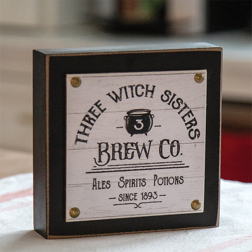 Three Witch Sisters Layered Box Sign