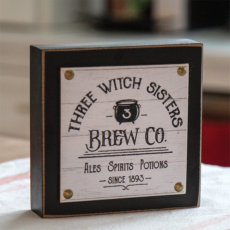 Three Witch Sisters Layered Box Sign