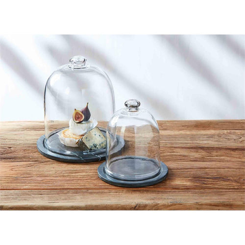 Black Marble and Glass Cloche