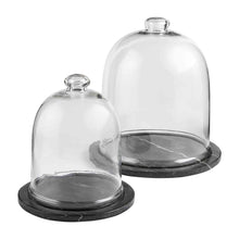 Load image into Gallery viewer, Black Marble and Glass Cloche