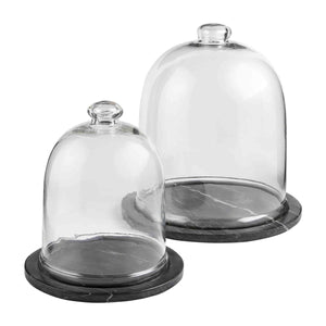 Black Marble and Glass Cloche