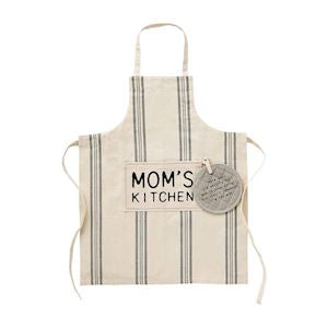Mom's Kitchen Apron & Pot Holder Set