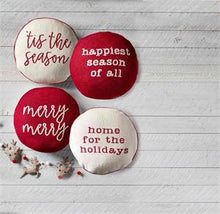 Load image into Gallery viewer, Home For The Holidays Reversible Round Pillow