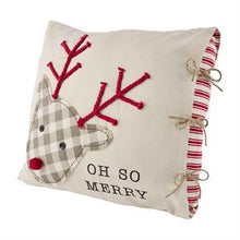 Load image into Gallery viewer, Oh So Merry Reindeer AppliquÃ© Pillow