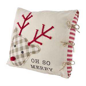 Oh So Merry Reindeer AppliquÃ© Pillow