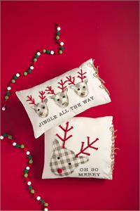 Oh So Merry Reindeer AppliquÃ© Pillow