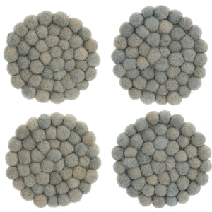Handmade Felted Wool Grey Coaster