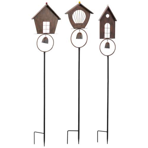 Birdhouse w/Bell Garden Stake