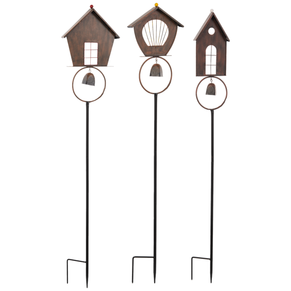 Birdhouse w/Bell Garden Stake