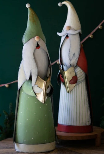 PAINTED METAL SANTAS