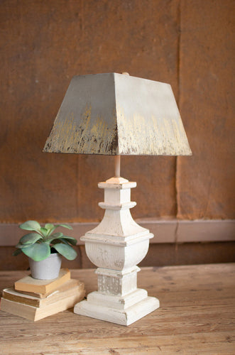 table lamp with painted wooden base