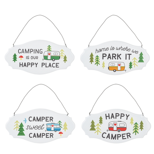 Camper with Text Wall Sign