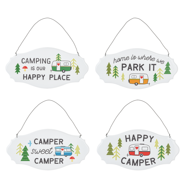 Camper with Text Wall Sign