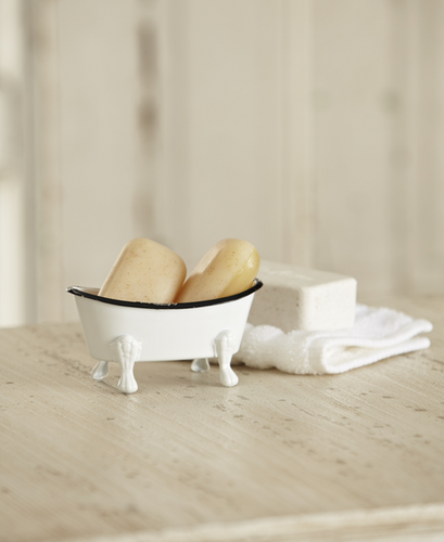 Black & White Enamel Mini Bathtub