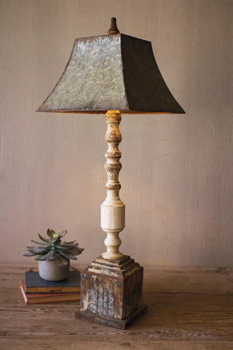 tall turned banister lamp