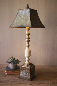 tall turned banister lamp