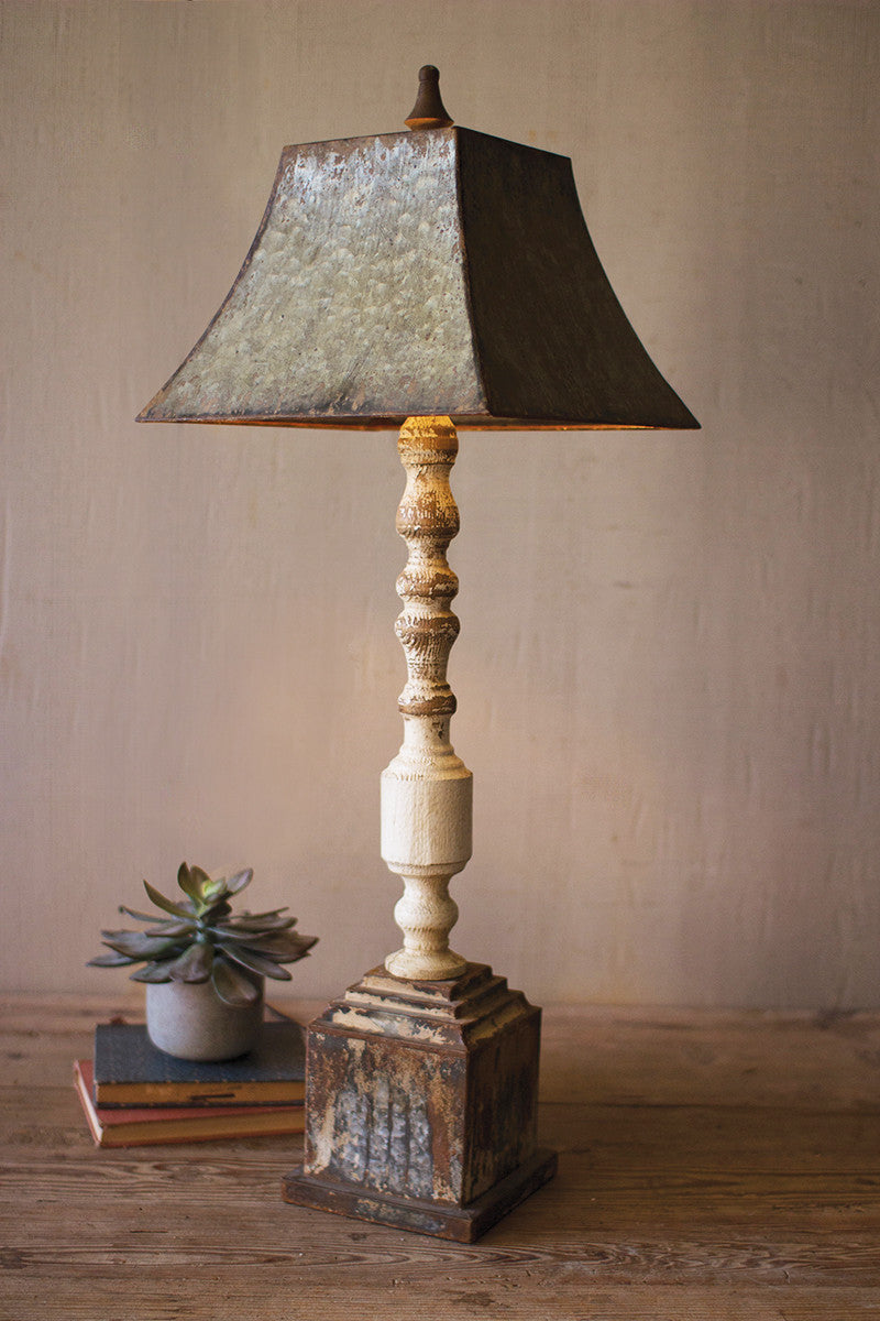 tall turned banister lamp