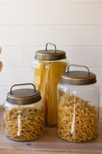 Load image into Gallery viewer, Set of 3 Glass Jars with Metal Lids