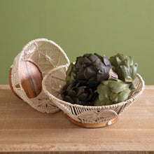 Load image into Gallery viewer, Wood and Macrame Bowl