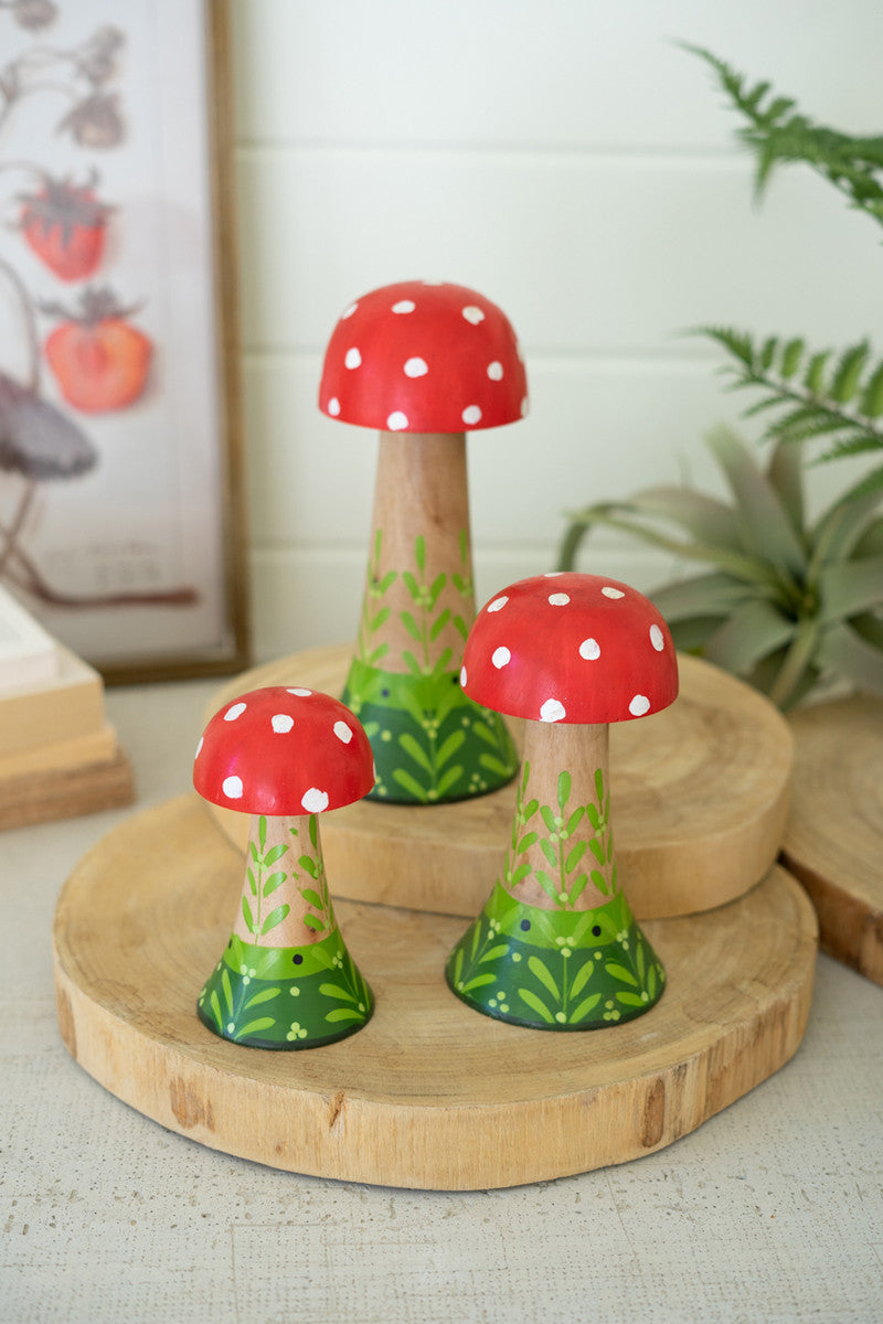 Painted Wooden Mushroom