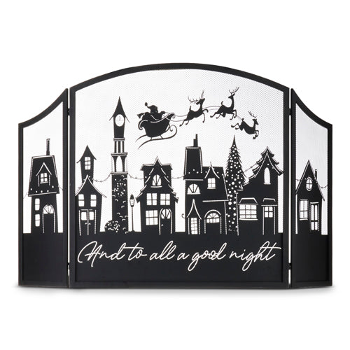 AND TO ALL A GOOD NIGHT FIREPLACE SCREEN