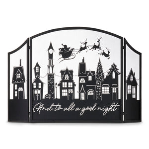 AND TO ALL A GOOD NIGHT FIREPLACE SCREEN