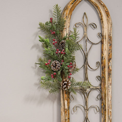 Sparkling Cedar, Boxwood & Red Berry Spray