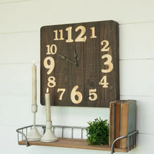 Load image into Gallery viewer, Wood Block Clock