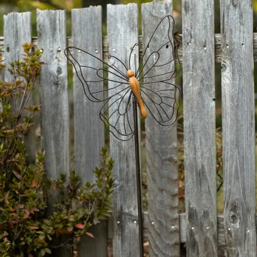 Wood Butterfly Garden Stake