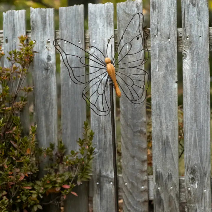 Wood Butterfly Garden Stake