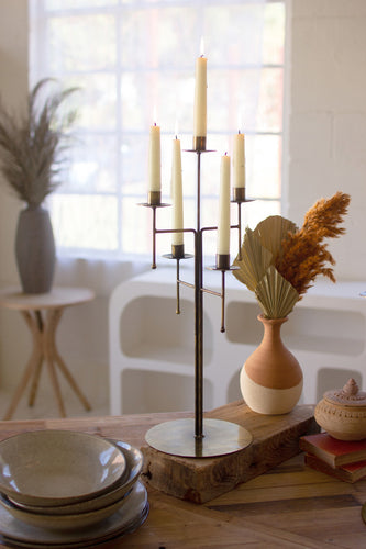 Antique Brass Tabletop Candelabra