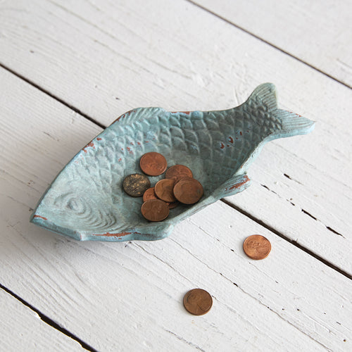 Verdigris Fish Trinket Dish