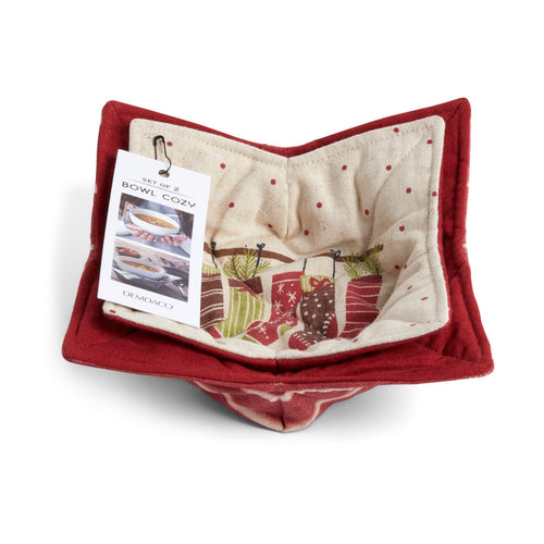 Merry Christmas Stockings Bowl Cozy