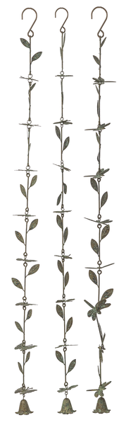 Patina Butterfly, Dragonfly & Bee Rainchain with Bell