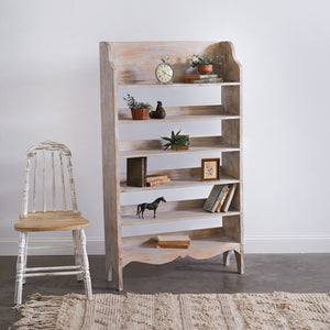 Distressed Six-Shelf Bookcase