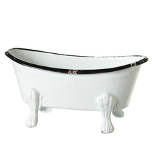 Load image into Gallery viewer, Black &amp; White Enamel Mini Bathtub