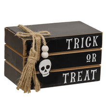 Load image into Gallery viewer, Trick or Treat Mini Wooden Book Stack