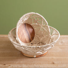 Load image into Gallery viewer, Wood and Macrame Bowl