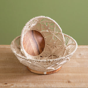 Wood and Macrame Bowl