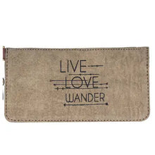 Load image into Gallery viewer, Live Love Wander Canvas Card Case Wristlet,