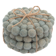 Load image into Gallery viewer, Handmade Felted Wool Grey Coaster