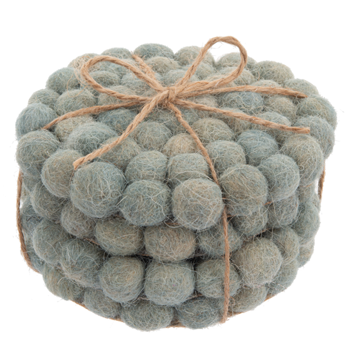 Handmade Felted Wool Grey Coaster