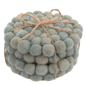Handmade Felted Wool Grey Coaster