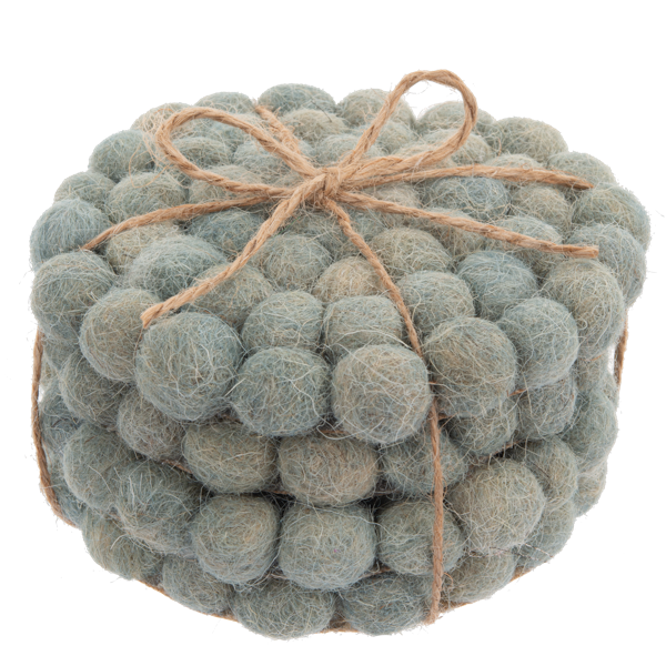 Handmade Felted Wool Grey Coaster