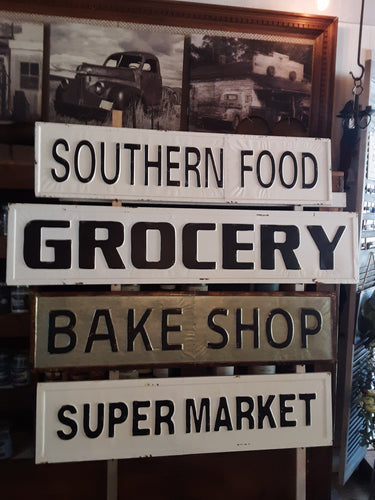 Embossed Metal Bake Shop Sign