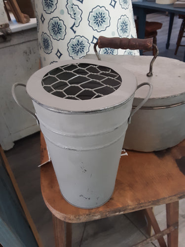 gray tin floral frog