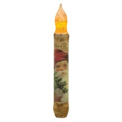 6" Burnt Ivory Joyful Santa Timer Taper